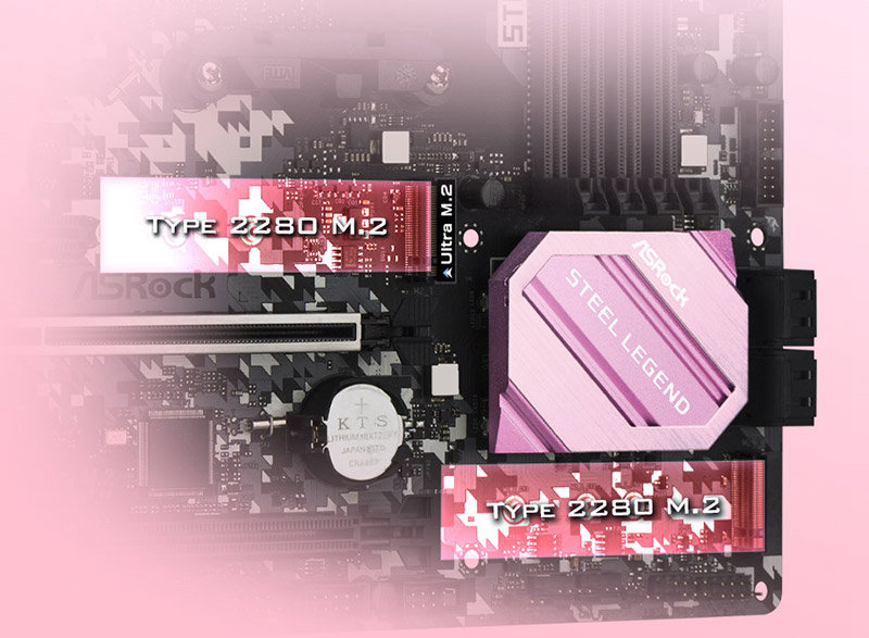 M.2 x 2 (Gen3x4 / SATA3 ) - STL Pink